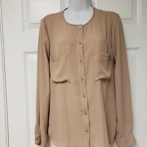 Forever 21,Tan,Medium, long-sleeved, pockets